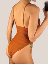 Brown One Piece Swimsuit