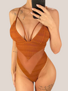Brown One Piece Swimsuit