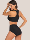 High waisted 2 piece shaping swimsuit