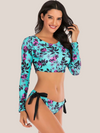 Floral long sleeve swimsuit