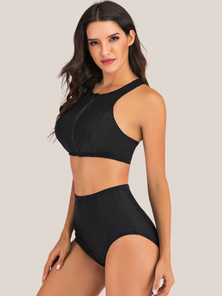 High waisted 2 piece shaping swimsuit