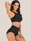 High waisted 2 piece shaping swimsuit