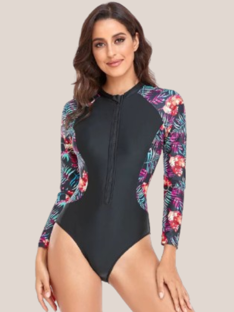 Slimming 1-piece swimsuit