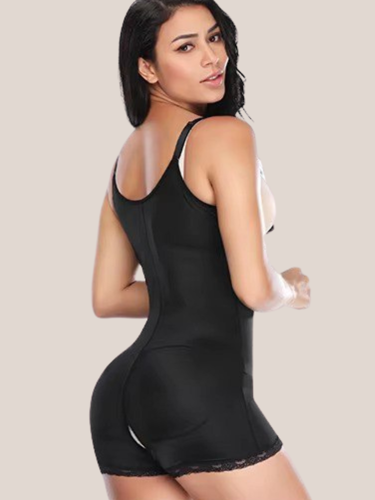 Clip and zip full body shaper