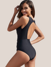 Black Tummy Control One Piece Swimsuit