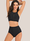 High waisted 2 piece shaping swimsuit