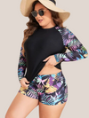 High Waist Long Sleeve Swimsuit