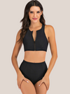 High waisted 2 piece shaping swimsuit