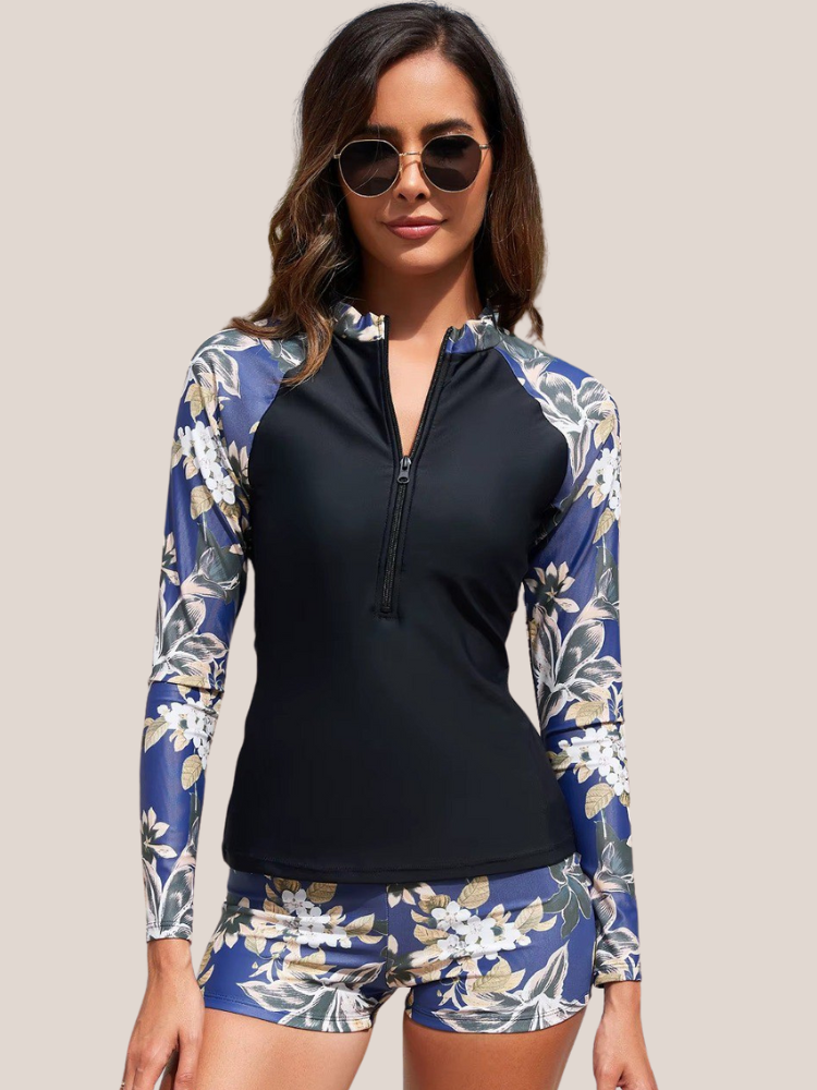 2-piece floral shaping swimsuit