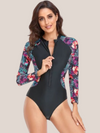 Slimming 1-piece swimsuit