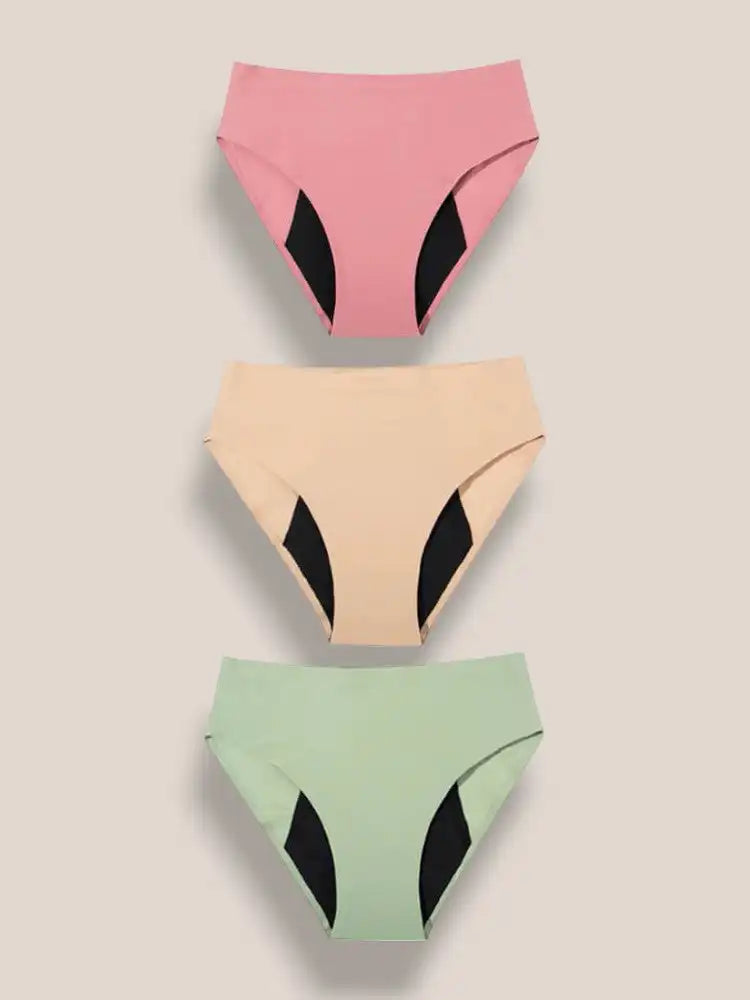 Lot 3 Culottes Menstruelles Colorées