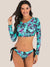 Maillot de bain manches longues fleuri