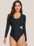 Black slimming 1-piece swimsuit