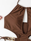 Brown One Piece Swimsuit