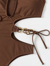 Brown One Piece Swimsuit